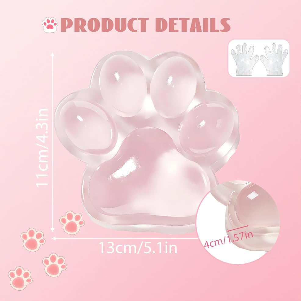 Large Pink Cat Paw Taba Squishy – Handmade Sensory Stress Relief Toy
