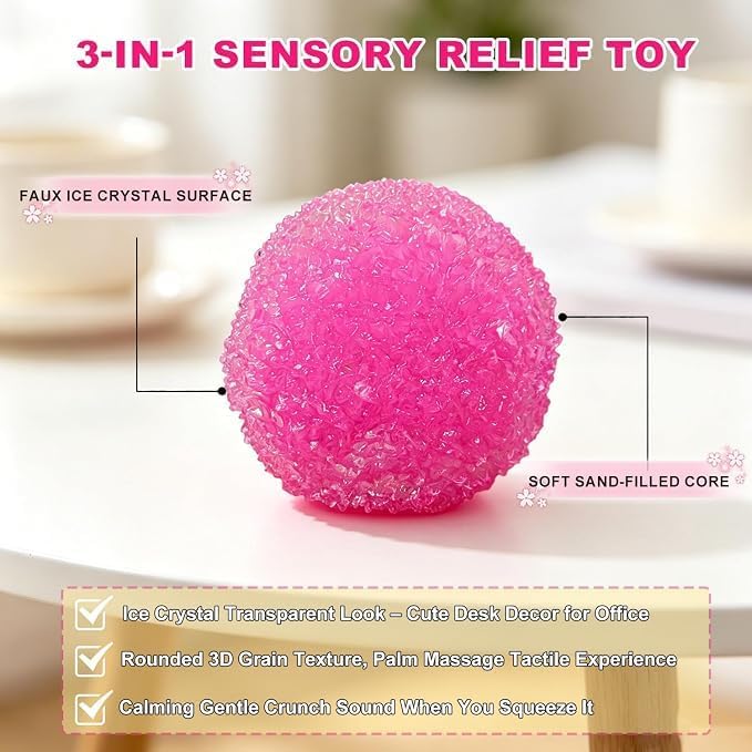 Handmade Waxberry Crunchy Squishy – Cute Ice Skin Sensory Toy with ASMR Squeeze Experience