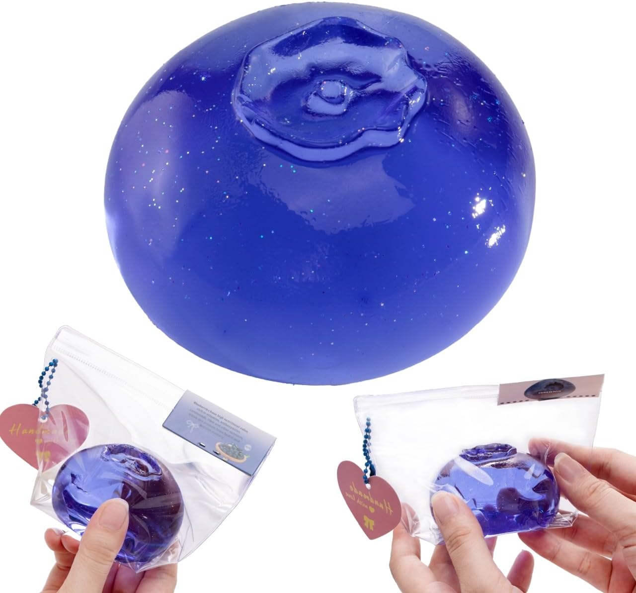 Blueberry Taba Squishy – Handmade Clear Stress Relief Fidget Toy