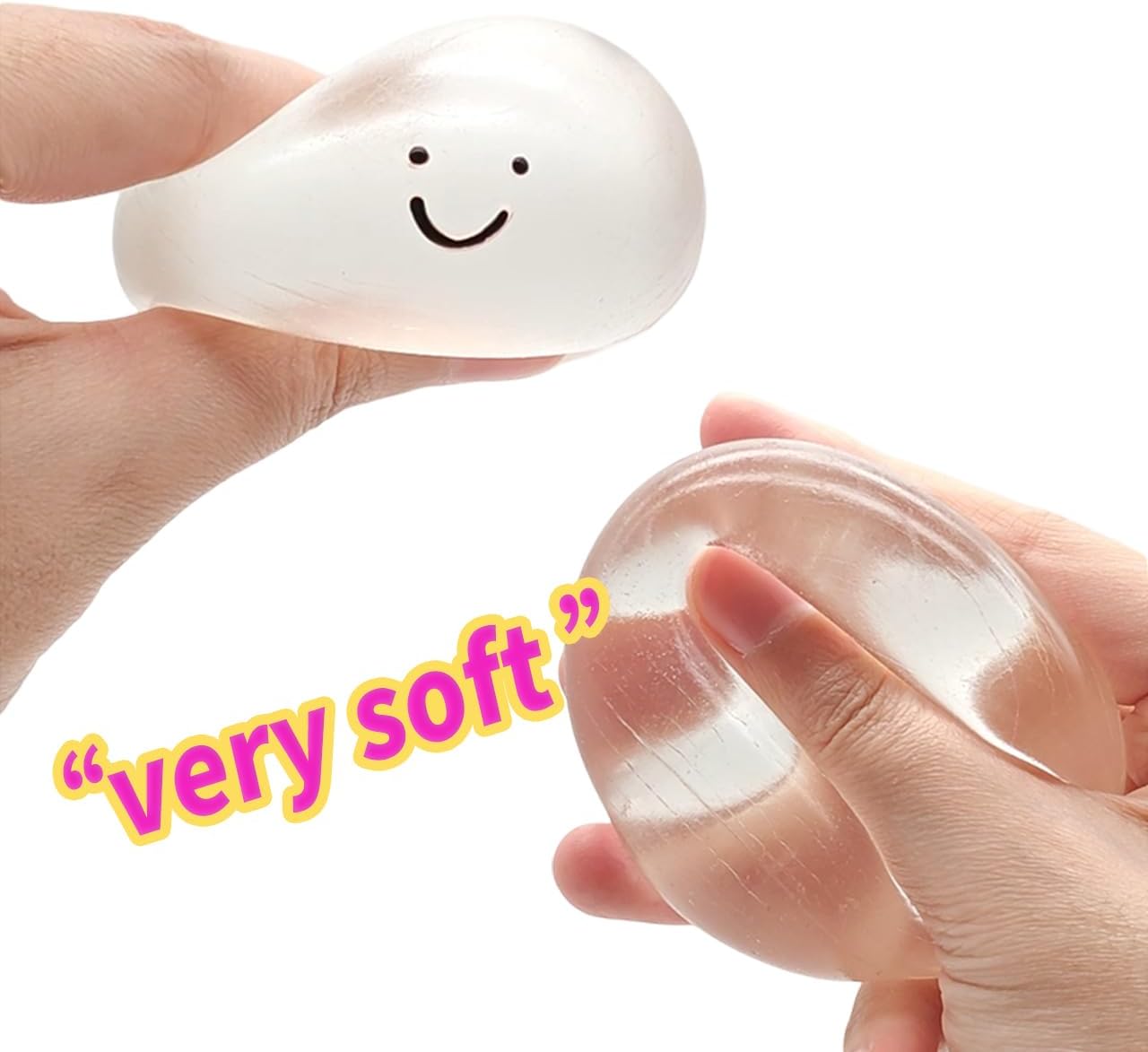 Crunchy Crystal Taba Squishy Ball – Handmade Clear Stress Relief Toy