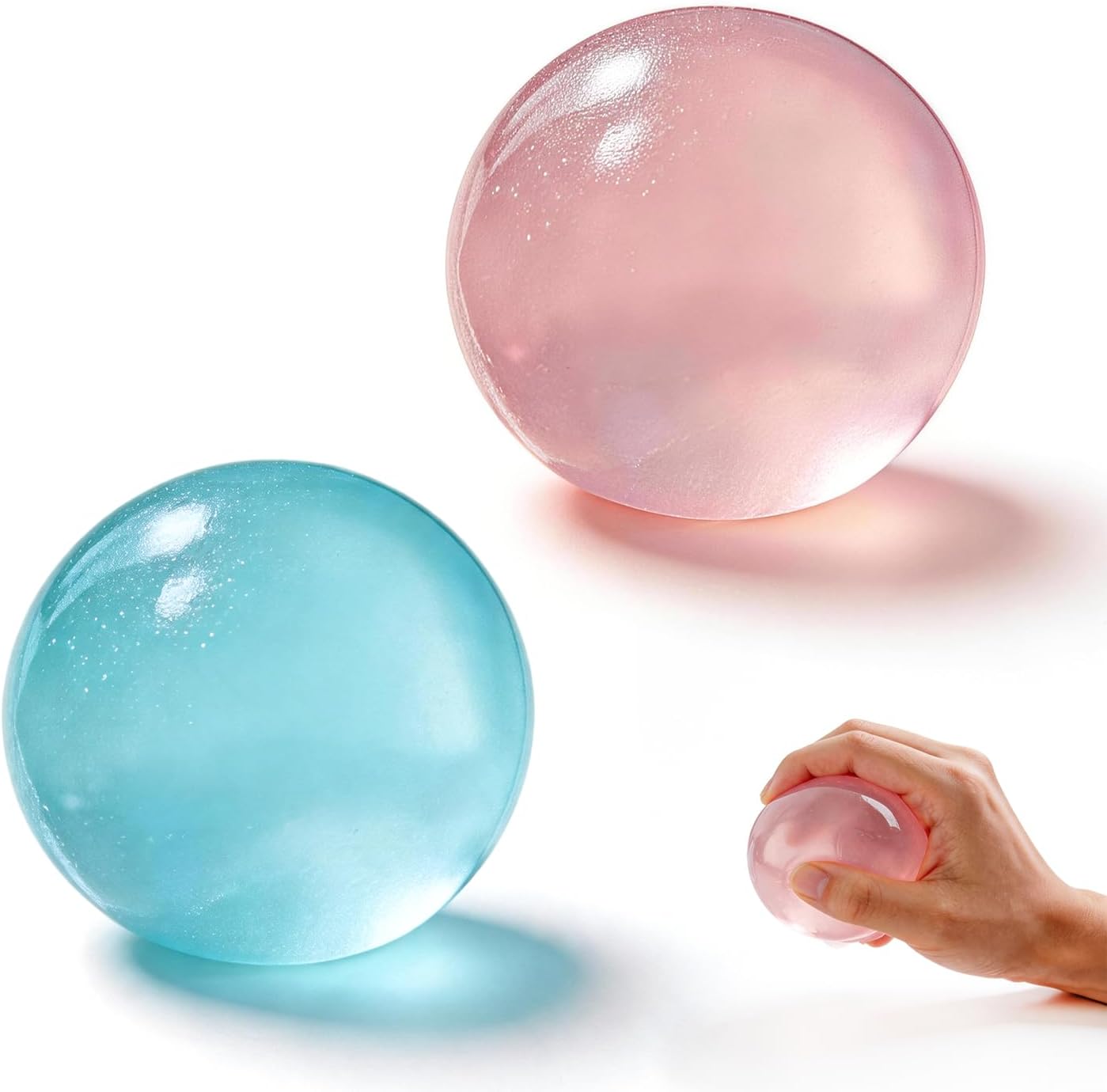 2PCS Handmade Coconut Squishy Stress Balls – Slow Rising Sensory Fidget Toys for Stress Relief & Relaxation