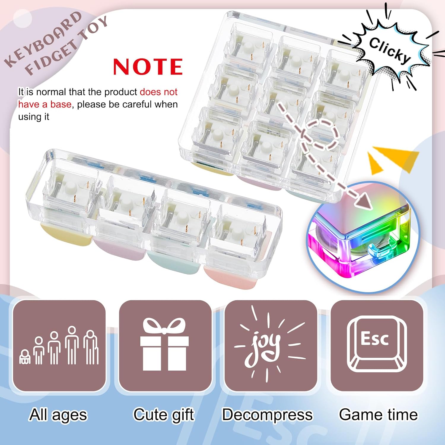 Relief toy keyboard clicker toy