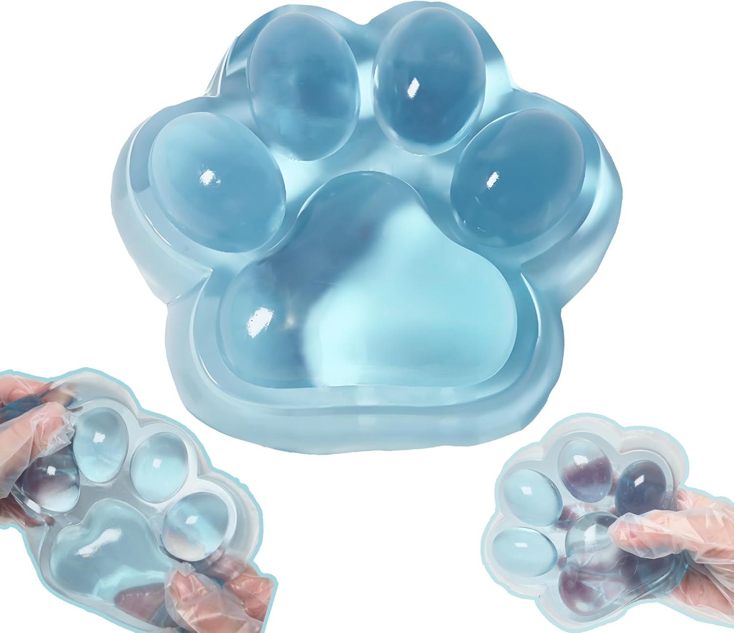 Large Pink Cat Paw Taba Squishy – Handmade Sensory Stress Relief Toy