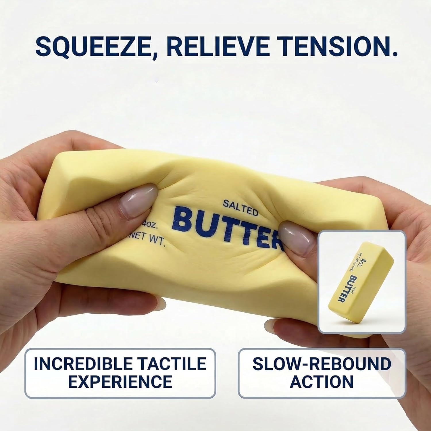 Slow Rising Butter Squishy, Realistic Butter Stick Stress Relief Ball for