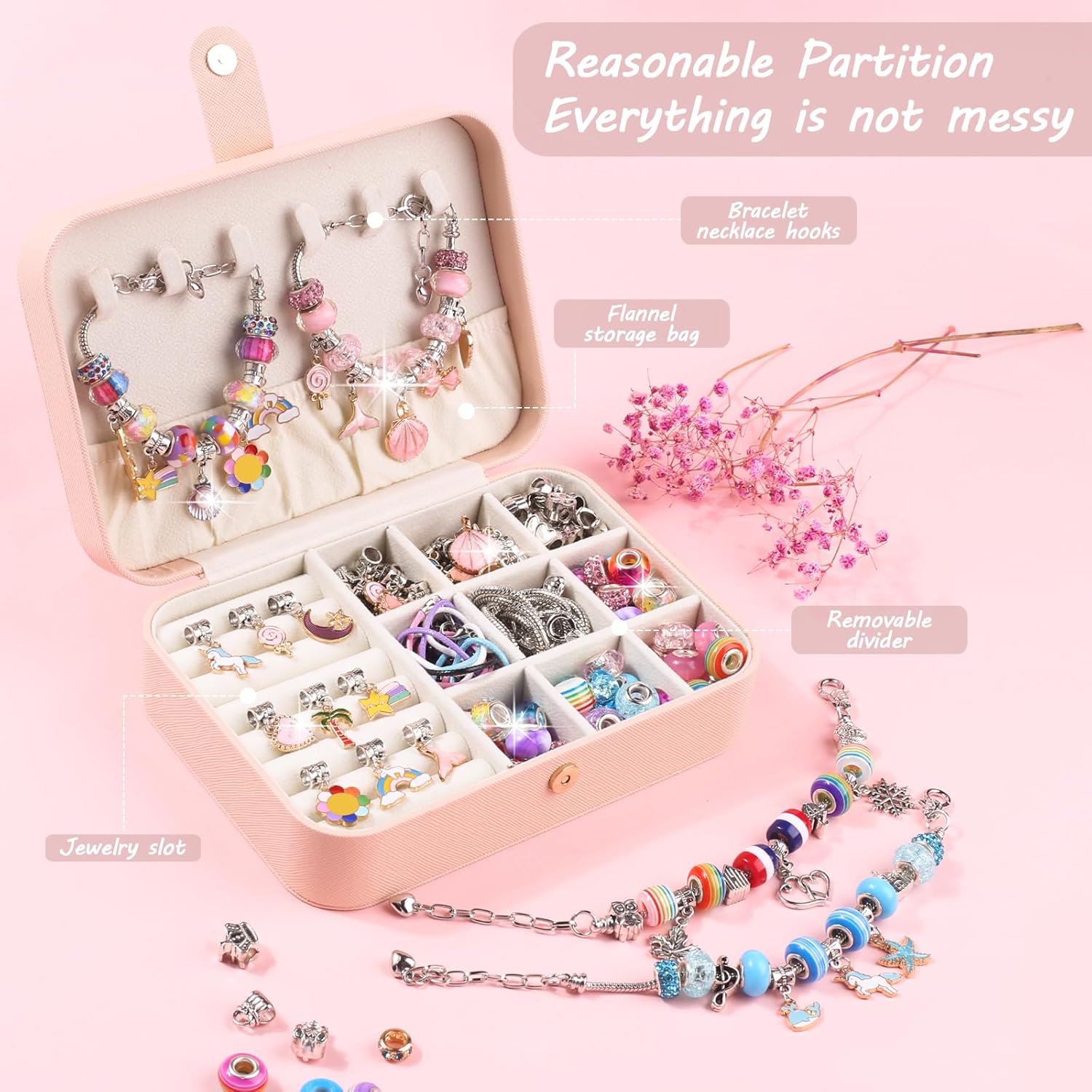 UFU Charm Bracelet Making Kit, 120Pcs DIY Jewelry