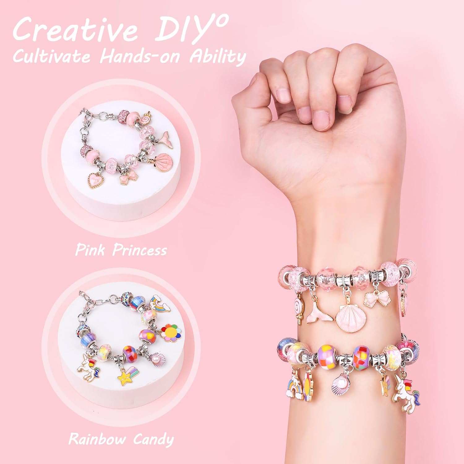 UFU Charm Bracelet Making Kit, 120Pcs DIY Jewelry