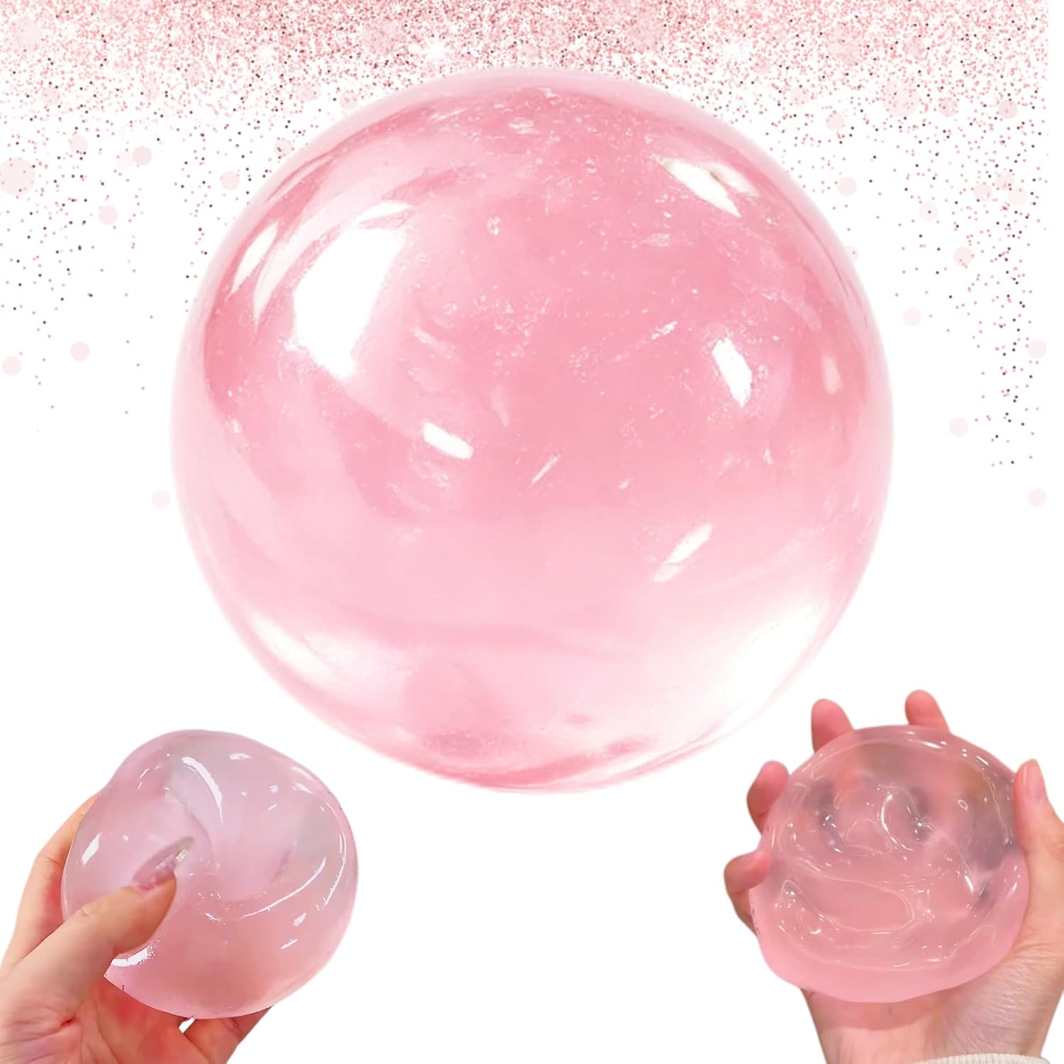 Handmade Coconut Oil Crunchy Squishy Stress Ball – Slow Rising Fidget Toy (Red)
