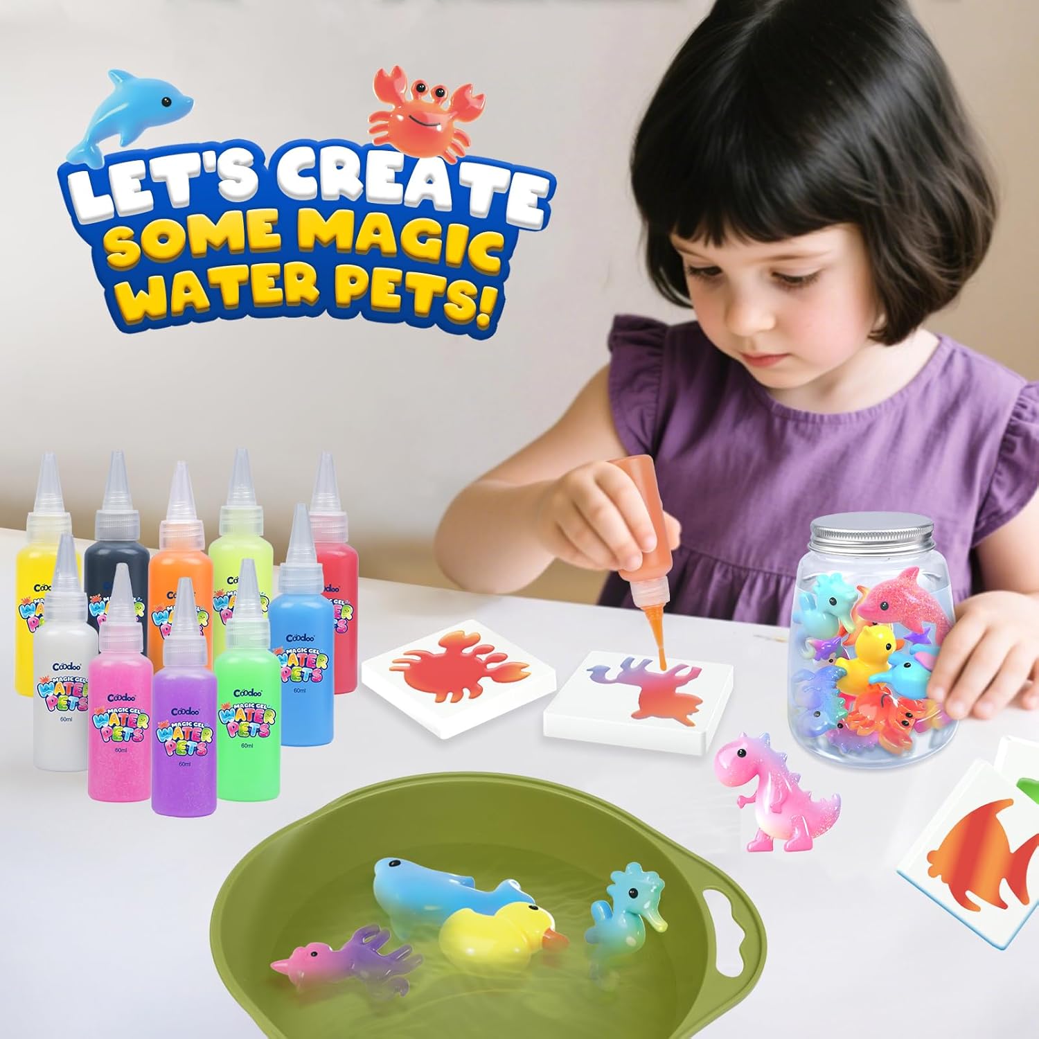 Magic Water Elf DIY Craft Kit for Kids – Create Your Own Water Elf Pets & Squishy Toys