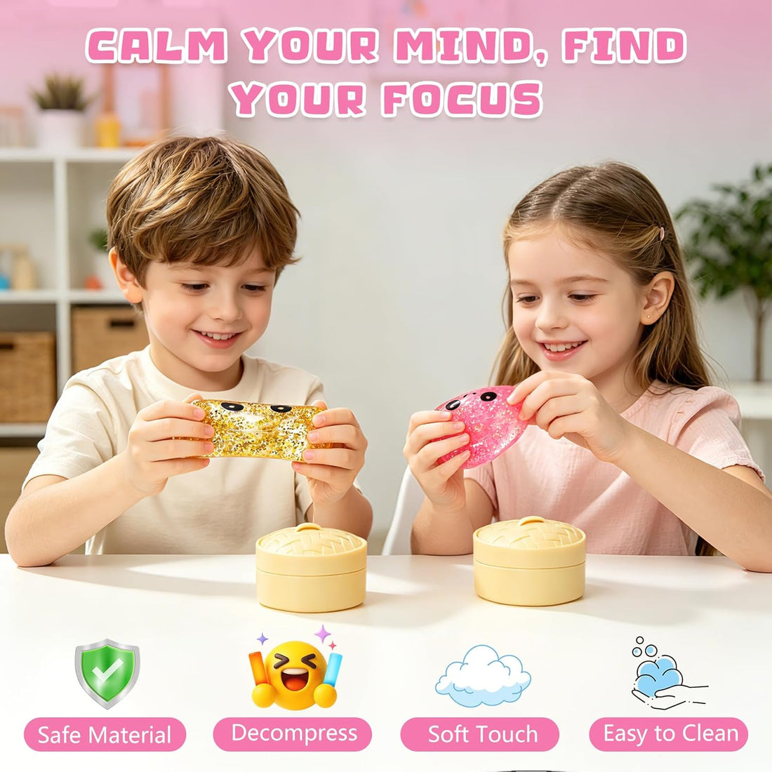 Two 1.9-inch "sweet pellets" glitter soft surprise boxes