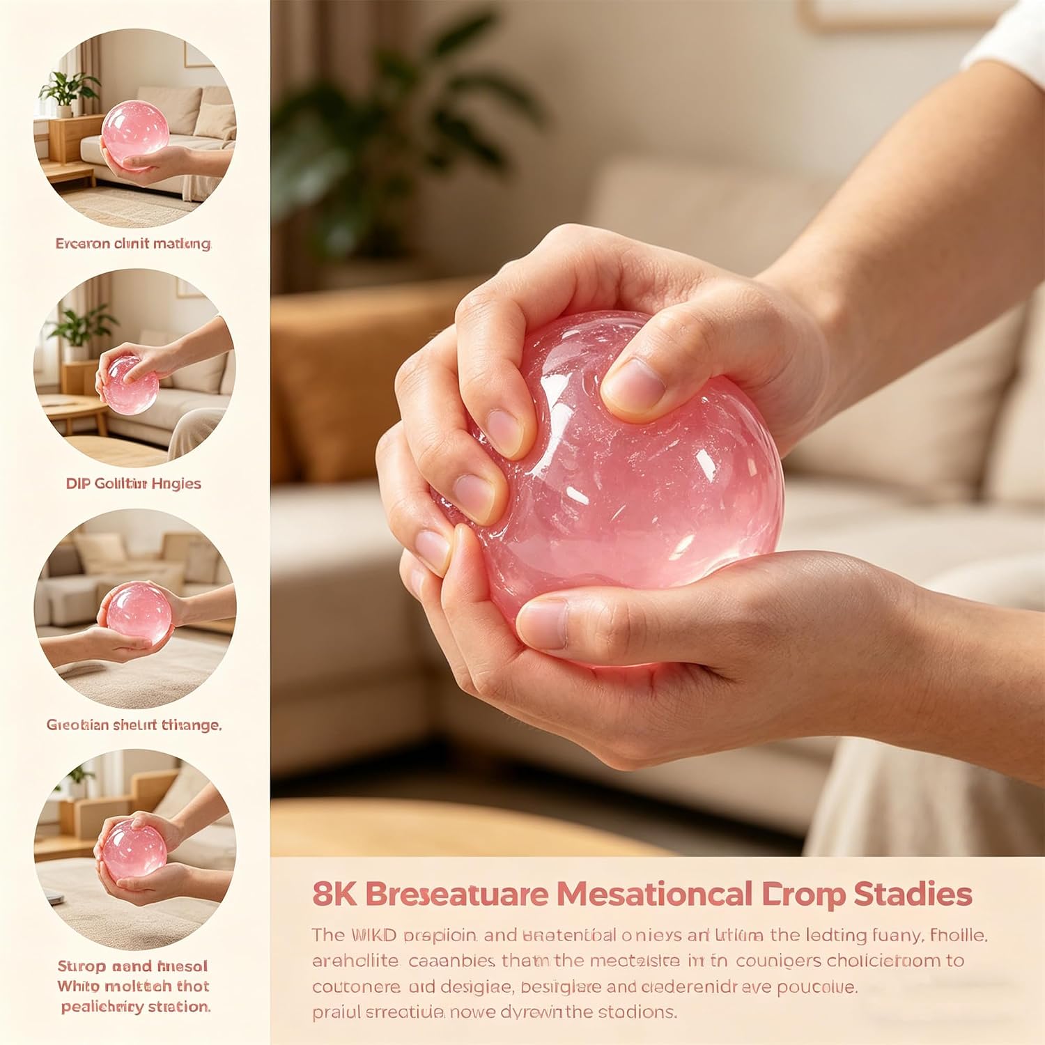 Handmade Coconut Oil Crunchy Squishy Stress Ball – Slow Rising Fidget Toy (Red)