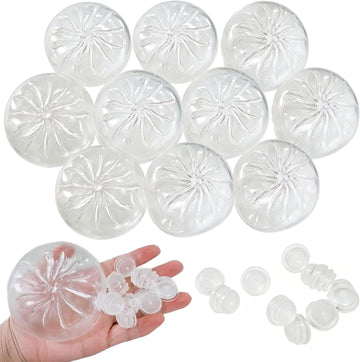 10PCS DIY Dumpling Squishy Skins – Clear Empty Fillable Squishies for Stress Ball Making, Slow Rising Sensory Fidget Toy