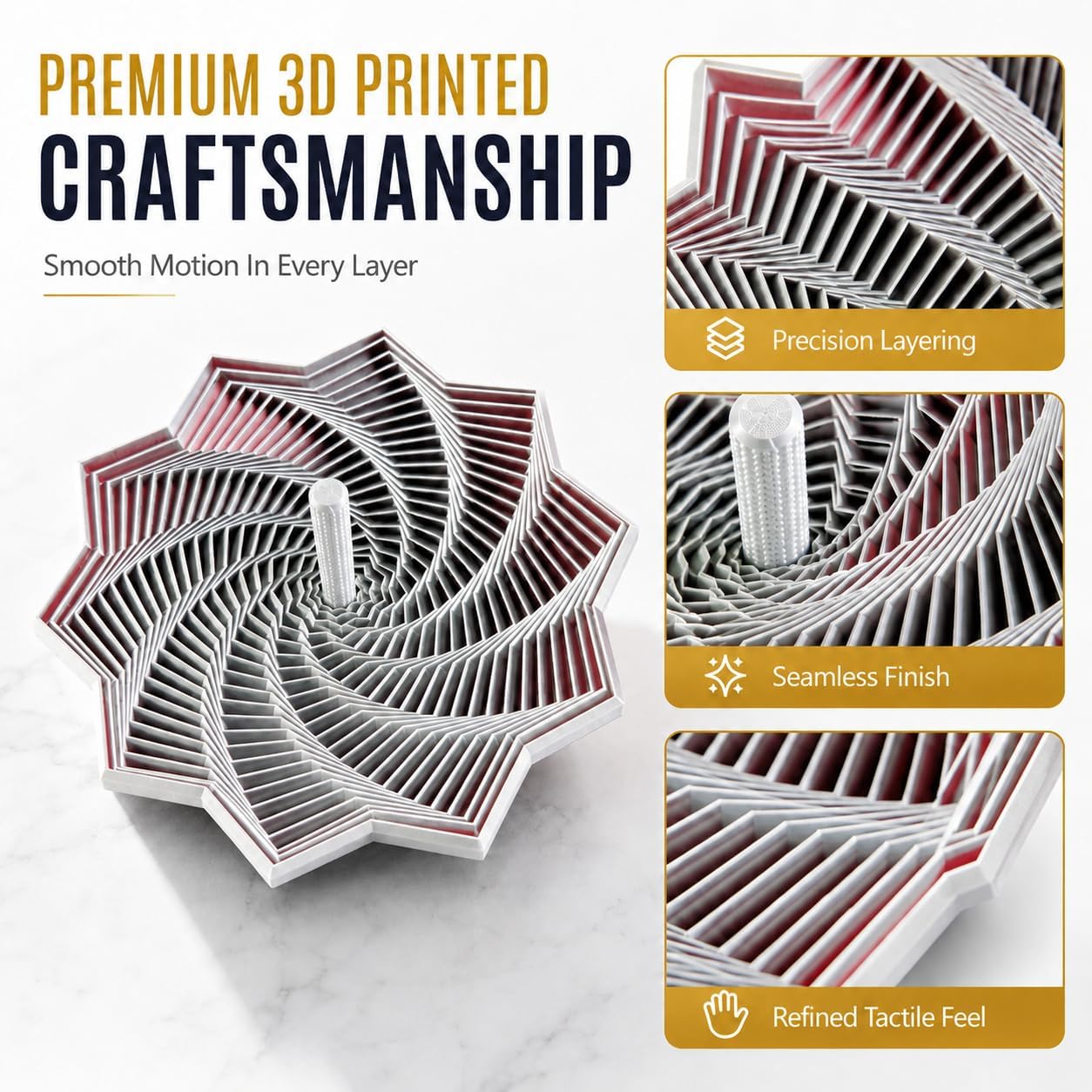 Large 6.9-inch 3D printed stress-relief toy
