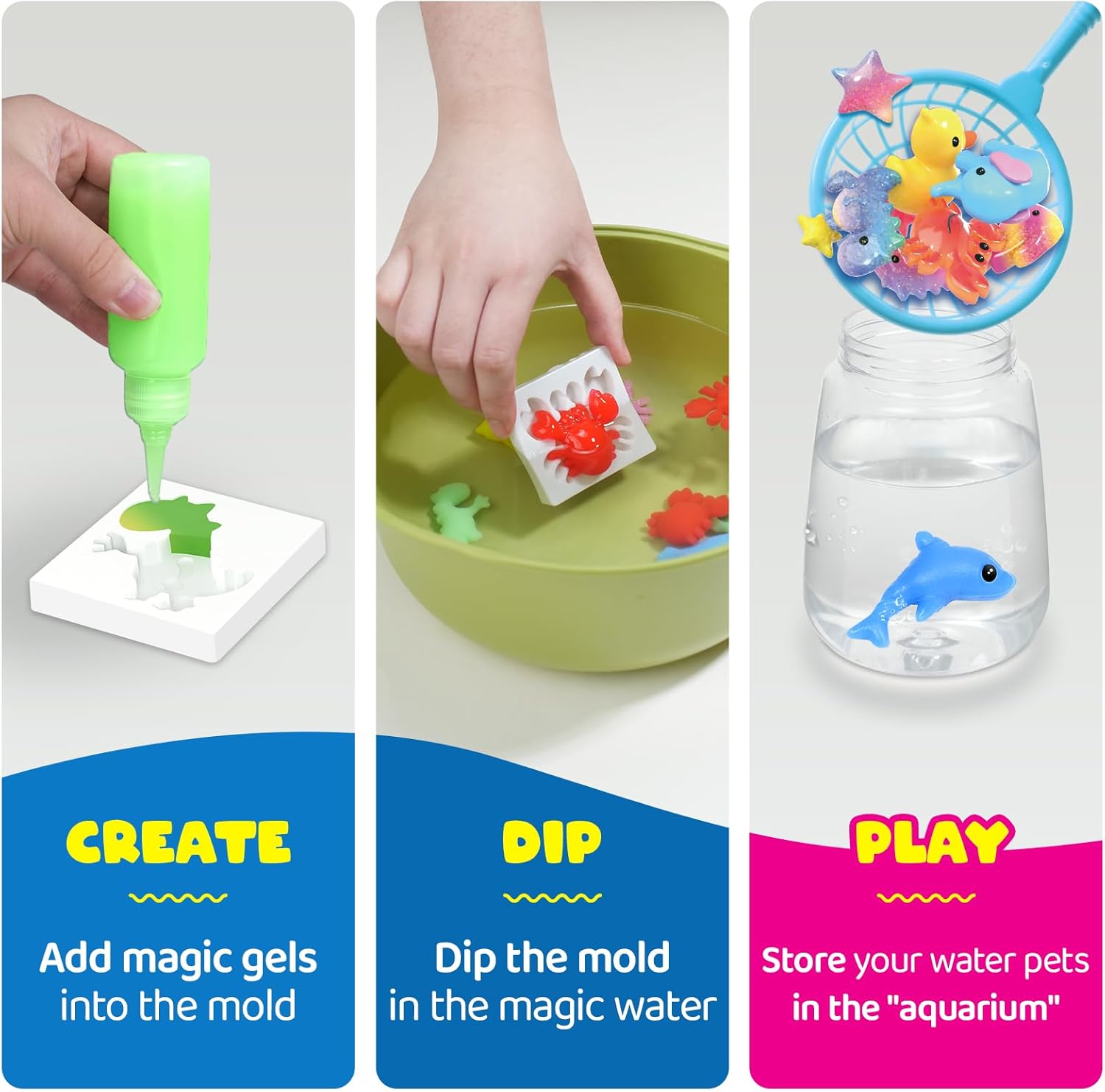 Magic Water Elf DIY Craft Kit for Kids – Create Your Own Water Elf Pets & Squishy Toys