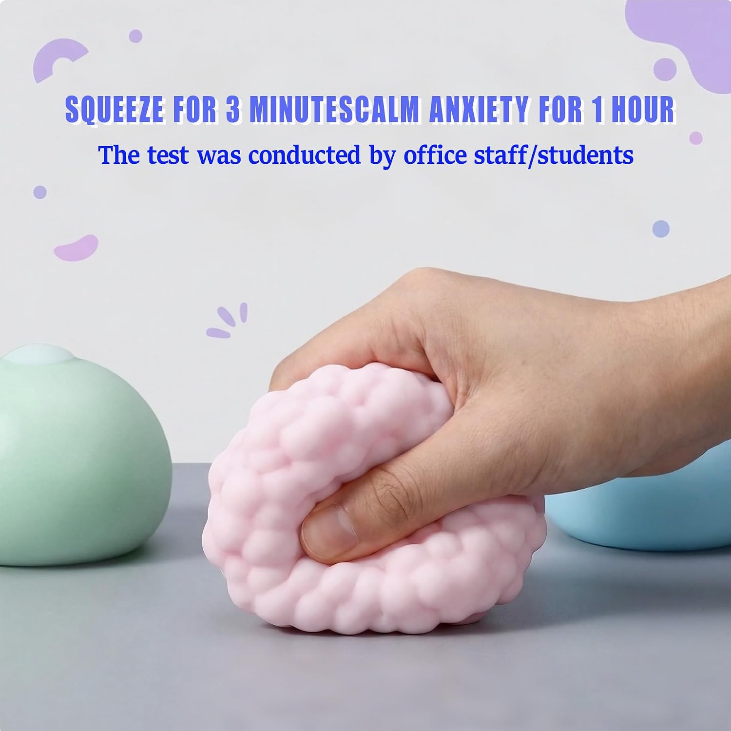 ASMR Crunchy Bead-Filled Squishy Stress Ball – Satisfying Sensory Fidget Toy for Stress Relief (Blue)