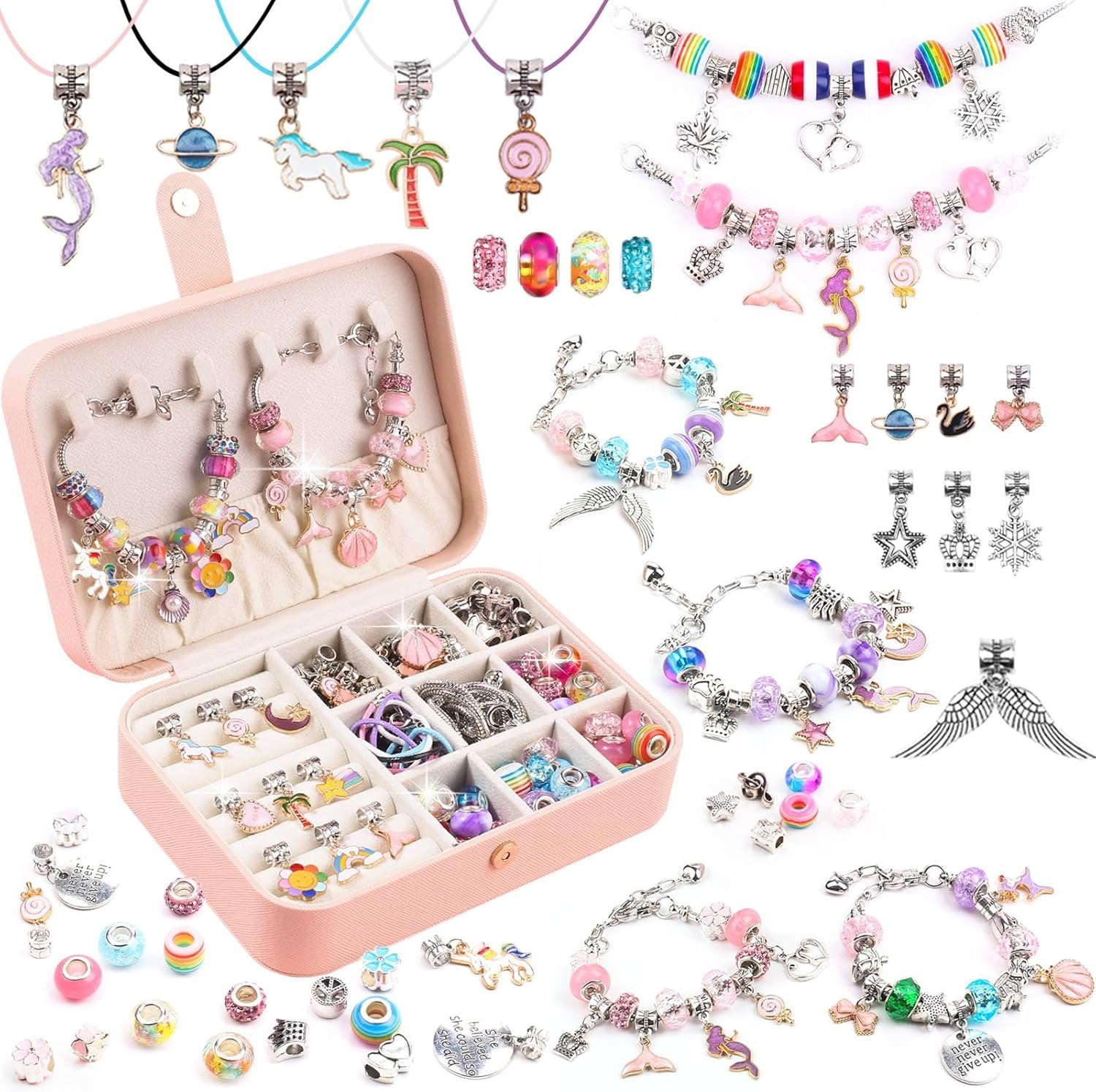 UFU Charm Bracelet Making Kit, 120Pcs DIY Jewelry