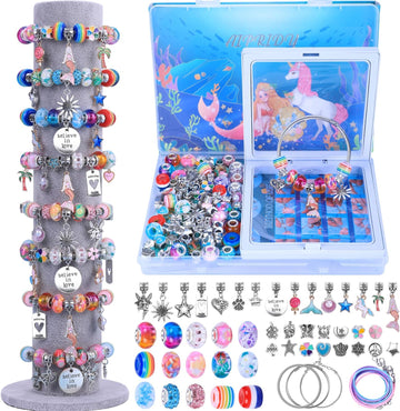 208 Pieces Charm Bracelet Making Kit,Unicorn Mermaid Crafts Gifts Set Can Inspires Imagination and