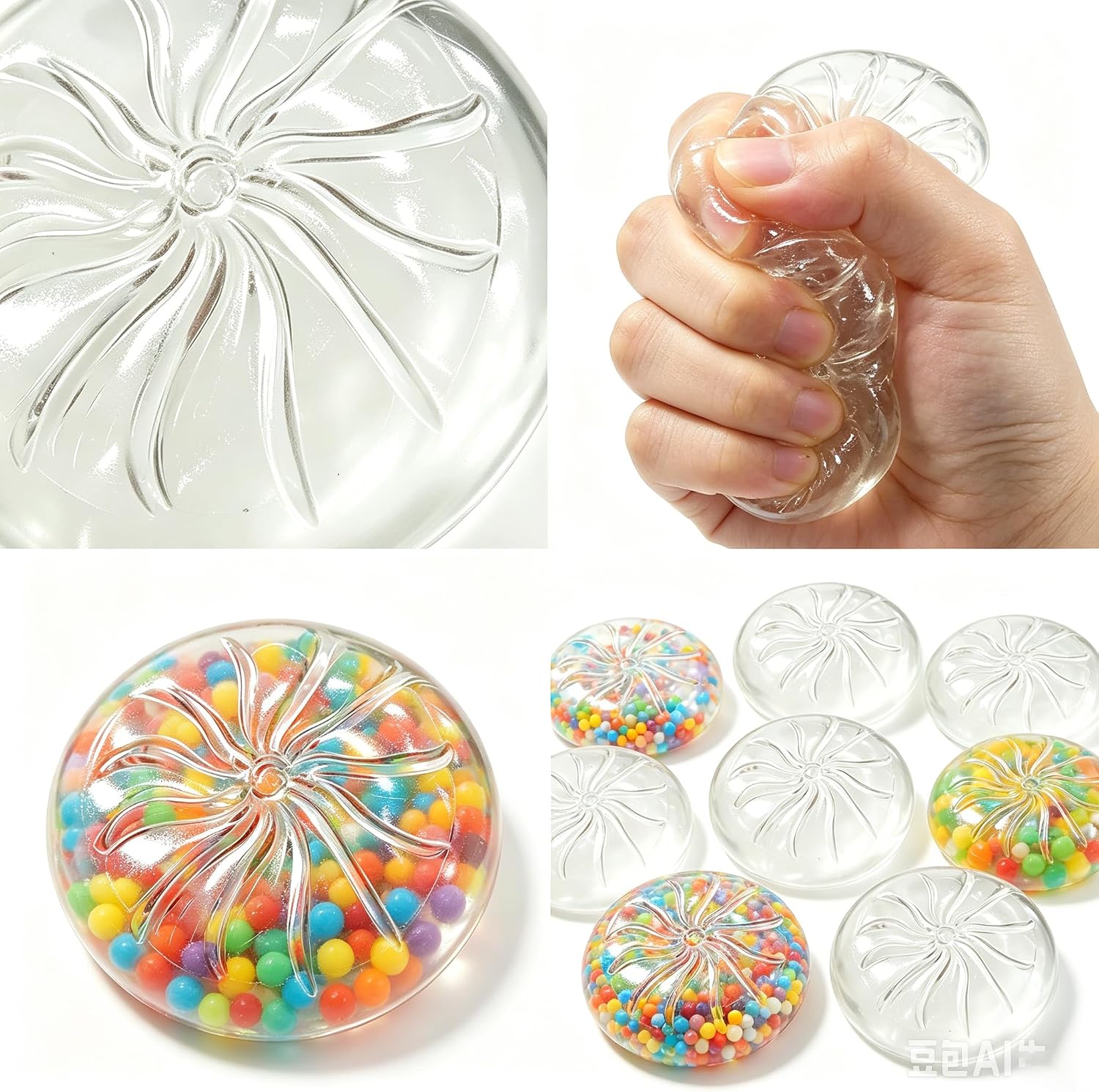 10PCS DIY Dumpling Squishy Skins – Clear Empty Fillable Squishies for Stress Ball Making, Slow Rising Sensory Fidget Toy