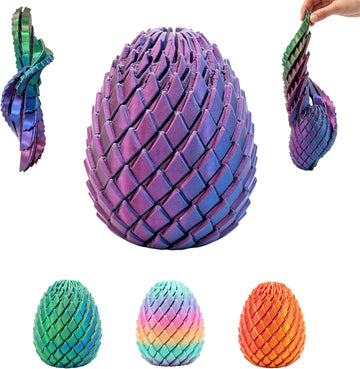 3D Printed Fidget Toy, Twisty Dragon Eggs, Spiral Slippery Egg Fidget Toy
