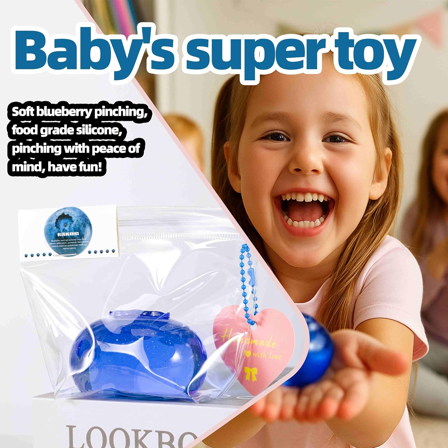 Blueberry Taba Squishy – Handmade Clear Stress Relief Fidget Toy