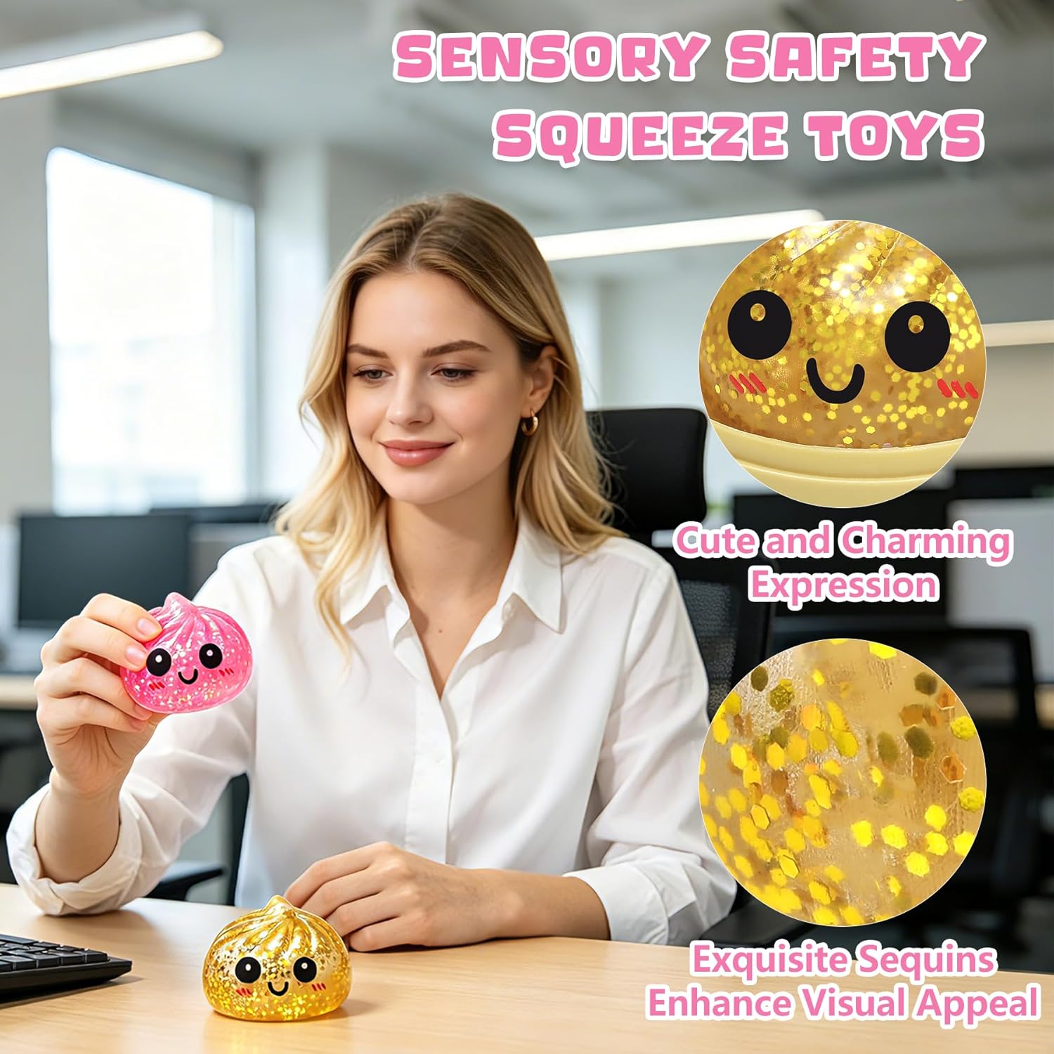 Two 1.9-inch "sweet pellets" glitter soft surprise boxes