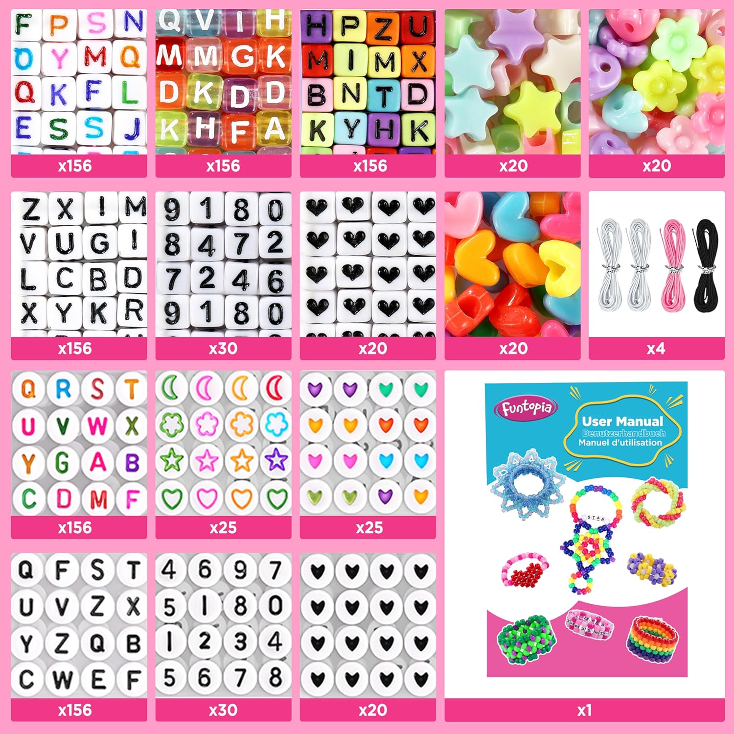 Friendship Bracelet Making Kit – 10 Kandi Bracelet Designs