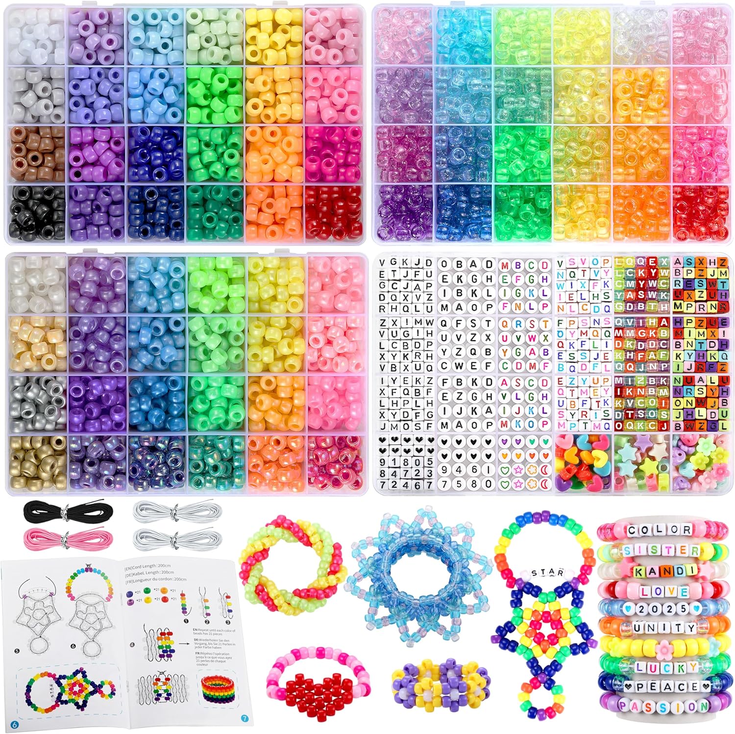 Friendship Bracelet Making Kit – 10 Kandi Bracelet Designs