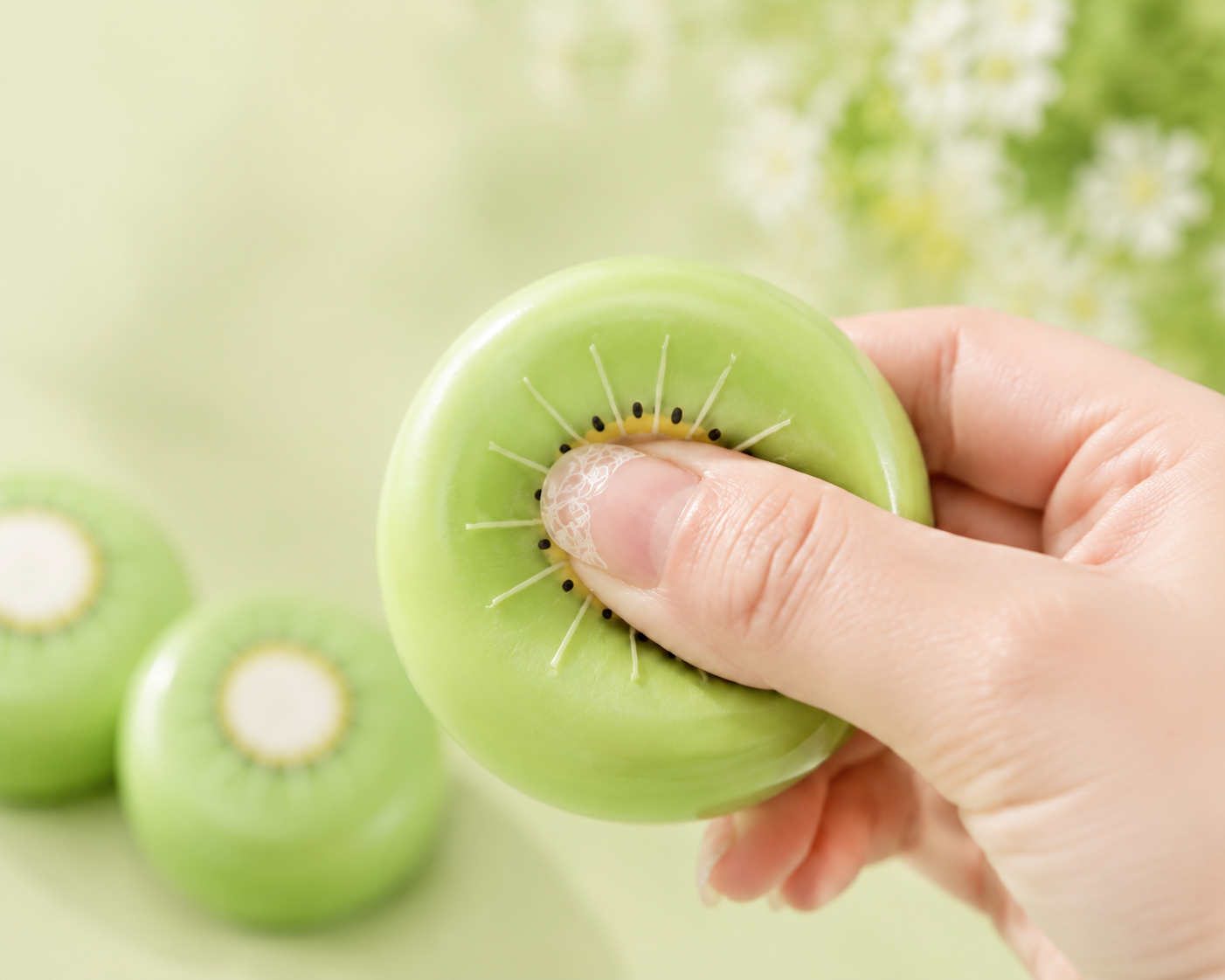 Kiwi Crunchy Squishy Stress Ball – Summer Ice Slush Fruit ASMR Sensory Squeeze Toy