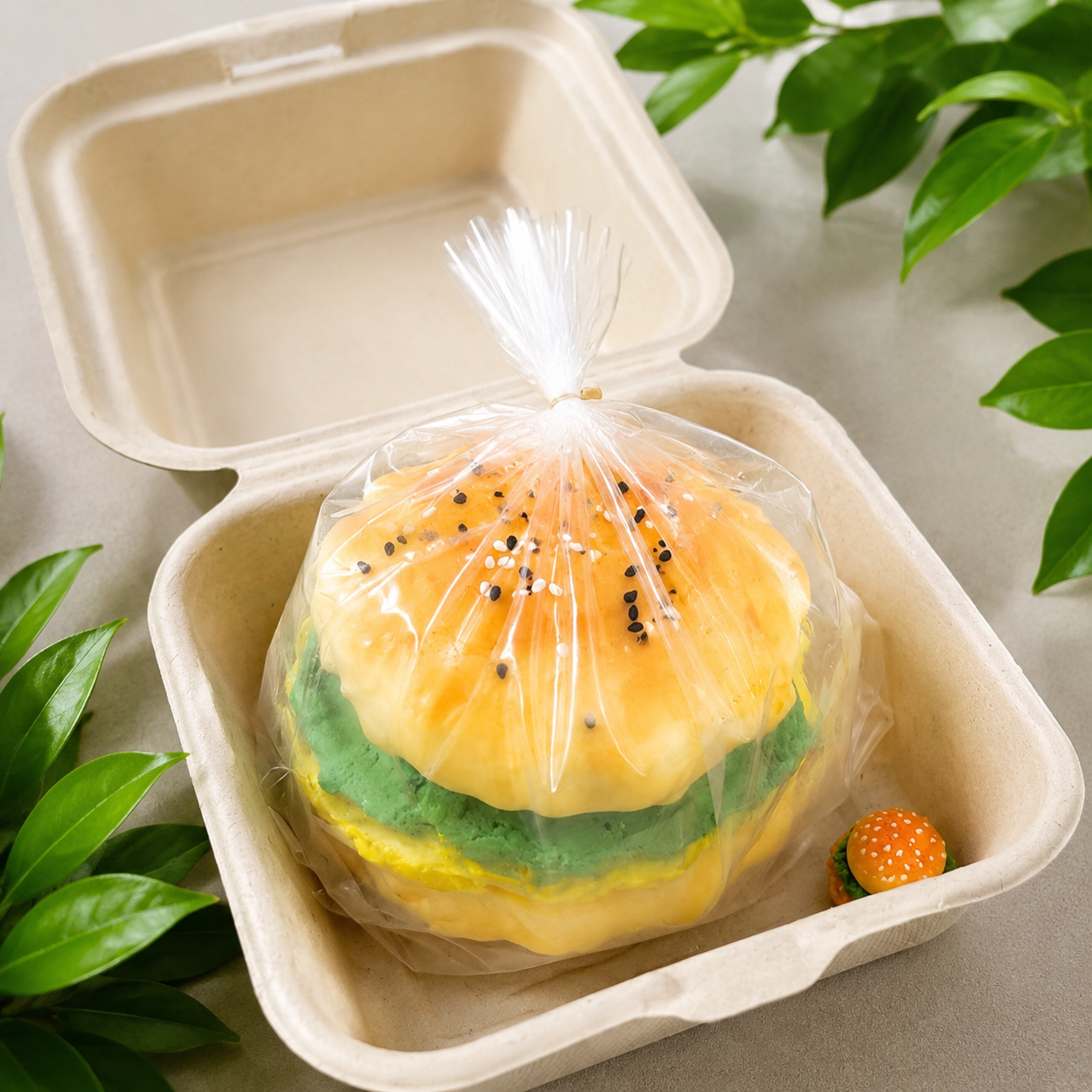 Handmade Realistic Burger Squishy Bag – Crunchy Food Squishy Stress Relief Toy, Satisfying ASMR Fidget Toy
