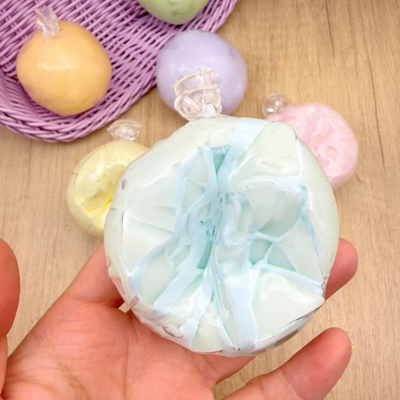 Handmade Gradient Taba Squishy Stress Ball – Wax Crack Slow Rising Sensory Fidget Toy for Stress & Anxiety Relief