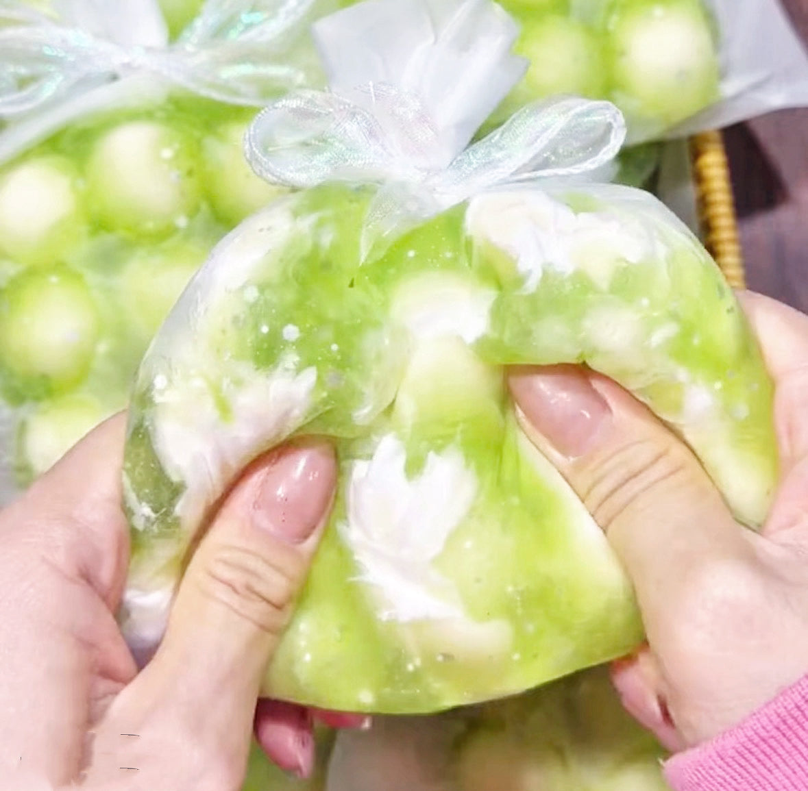 Jasmine Grape Ice Fruit Crunchy Squishy Collection – 9PCS Handmade ASMR Stress Balls, Cute Sensory Fidget Toys for Stress Relief