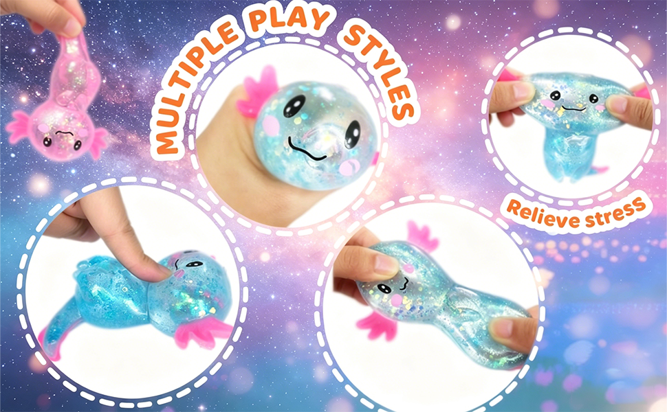 2 Pcs Axolotl Squishy Stress Relief Toy