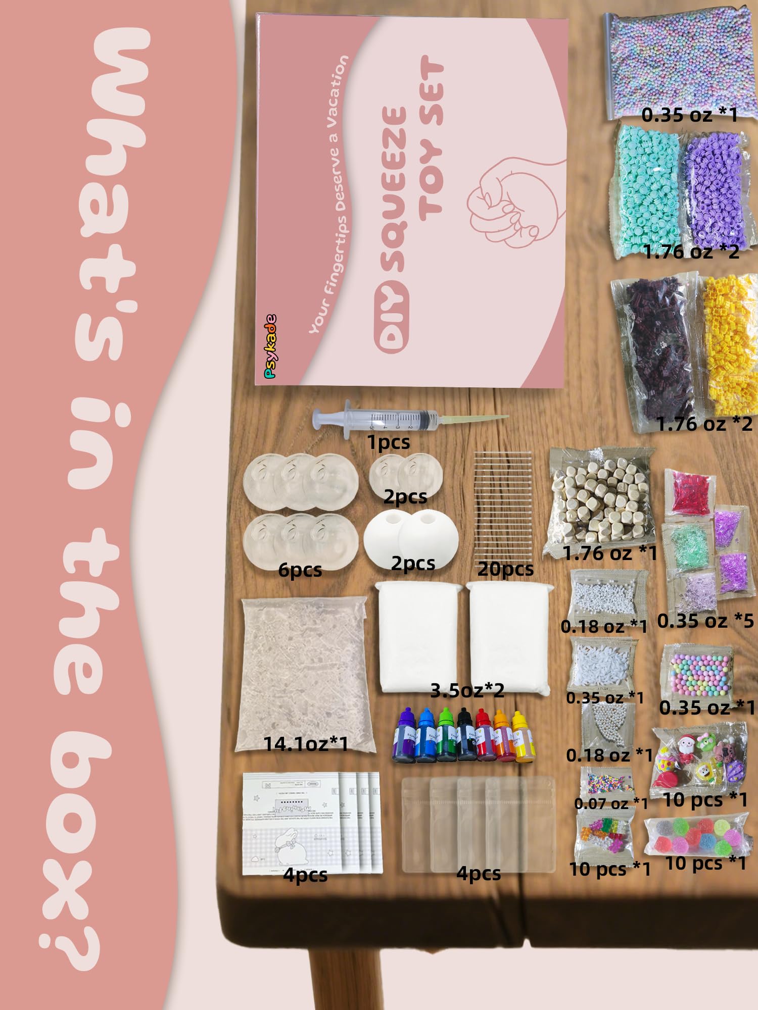 DIY Crunchy Squishy Stress Ball Kit, Make Your Own ASMR Fidget Toys with 10 TPR Skins, 13 Fillers, Slime & Clay, Handmade Sensory Craft Kit for Stress Relief